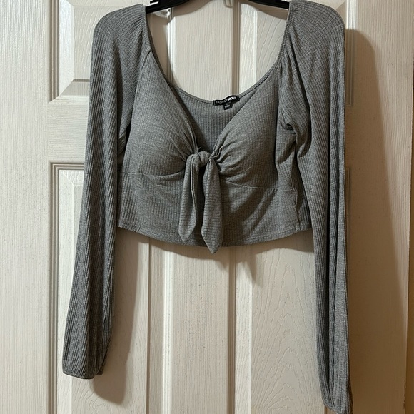 Fashion Nova Bow Tie Crop Top - Picture 1 of 3